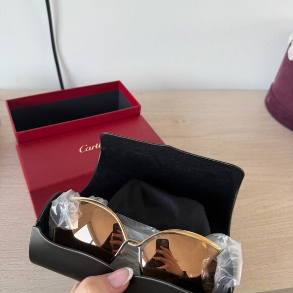 NWT Cartier Trinity Sunglasses Metal Frame Brown - Picture 4 of 15